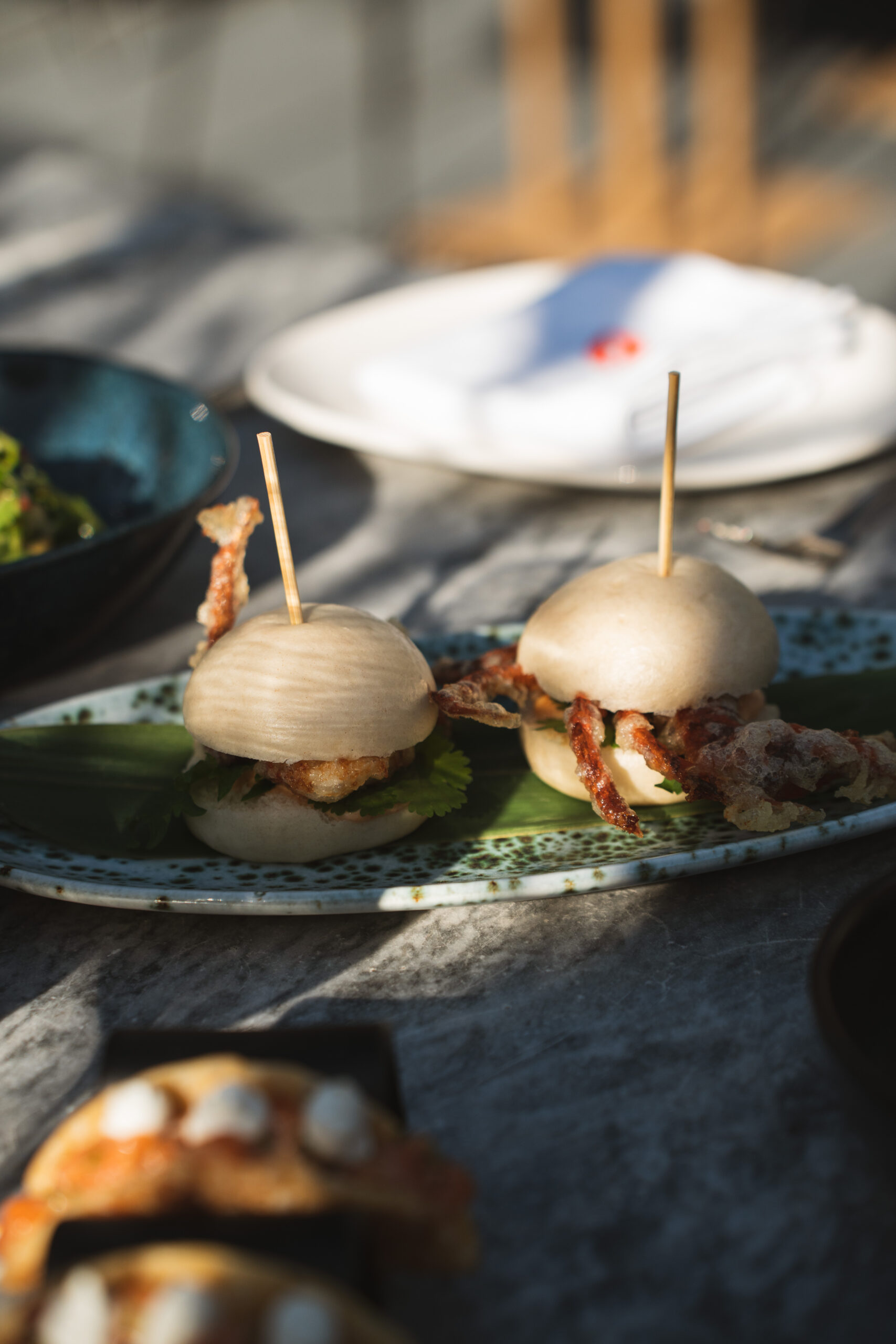 bao de cangrejo en tempura